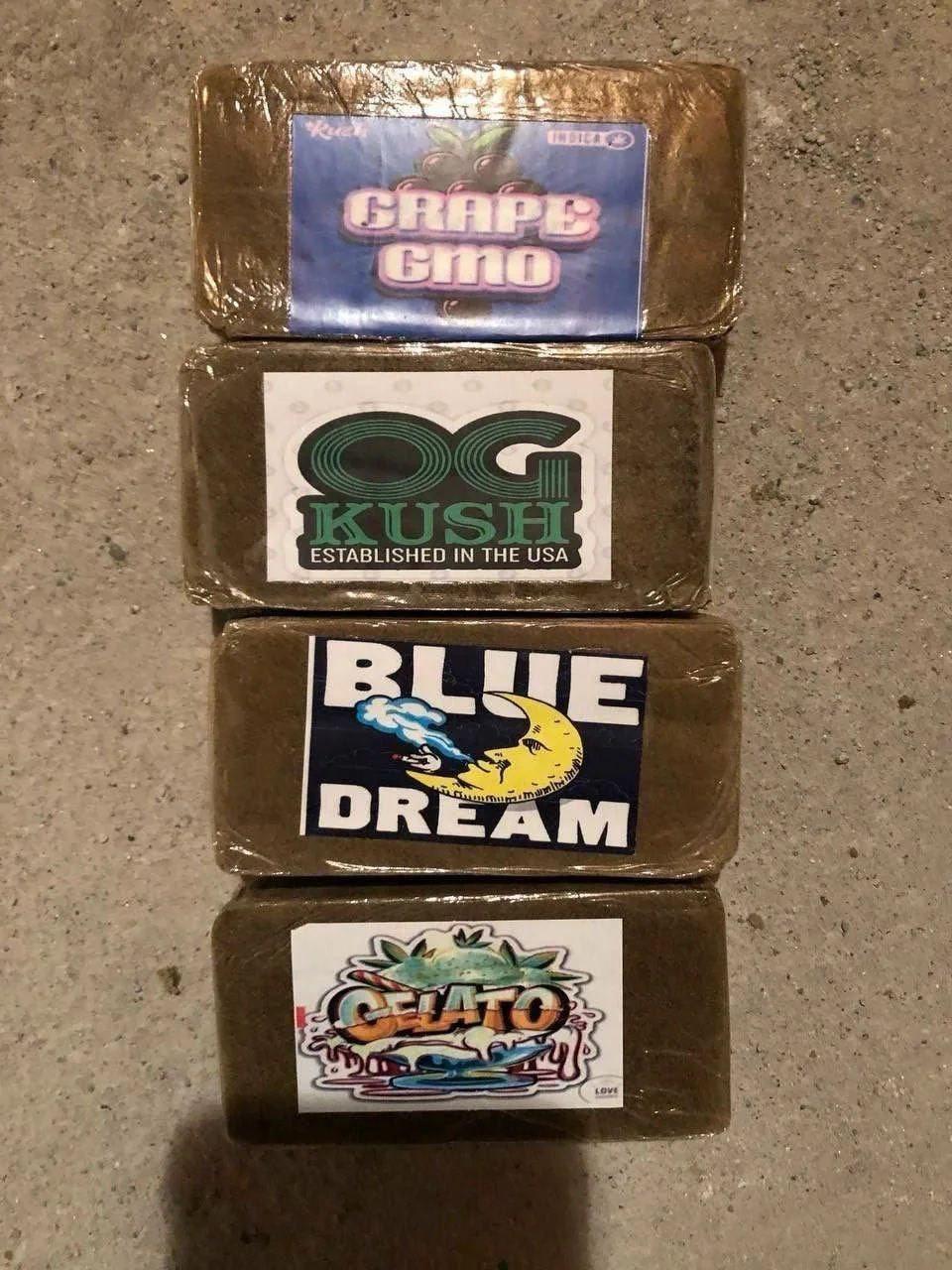 GRAPE GMO, OG KUSH, BLUE DREAM, GELATO GRAPE GMO, OG KUSH, BLUE DREAM, GELATO